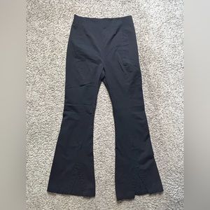 Free people split leg flare high waist pant - black/medium